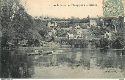 Carte Postale Ancienne - 94 - Champigny sur Marne - La Marne, de Champigny à la Varenne - Animée - Canotage - CPA - Voir