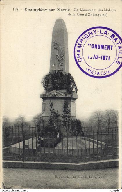 CPA Champigny Sur Marne Le Monument Des Mobiles