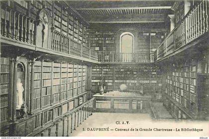 38 - La Grande Chartreuse - intérieur du Couvent de la Grande Chartreuse - Bibliothèque - CPA - Voir Scans Recto-Verso