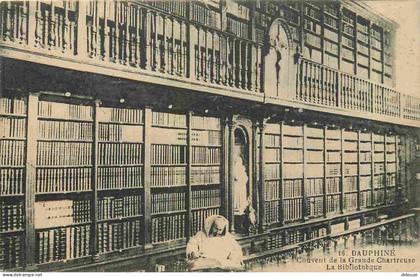 Carte Postale Ancienne - 38 - La Grande Chartreuse - intérieur du Couvent de la Grande Chartreuse - La Bibliothèque - An