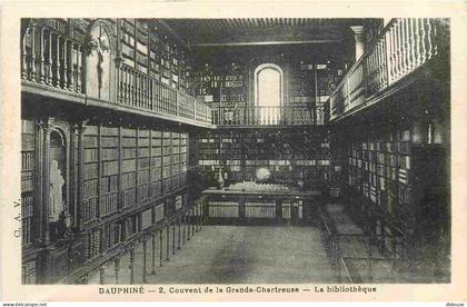 Carte Postale Ancienne - 38 - La Grande Chartreuse - intérieur du Couvent de la Grande Chartreuse - La Bibliothèque - CP