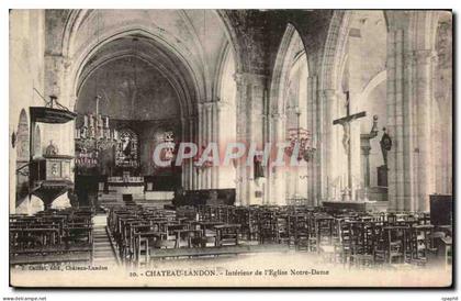 CPA Chateau Landon Interieur de l Eglise Notre Dame