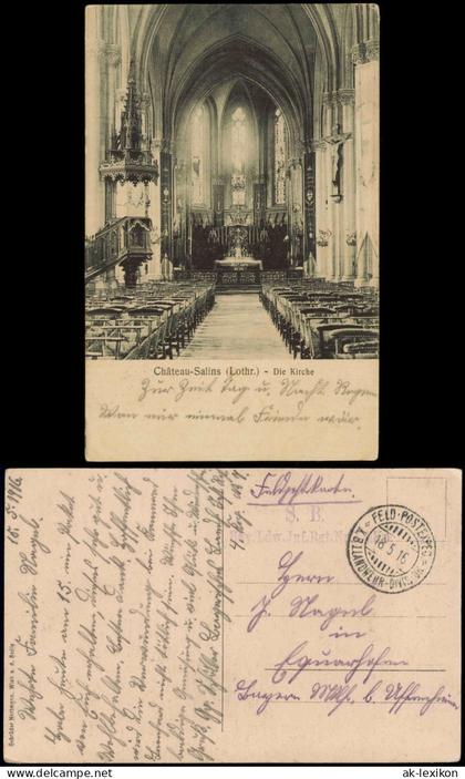 CPA Salzburg (Lothringen) Château-Salins Kirche Altar 1916 Lothringen Lorraine