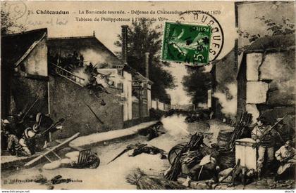 CPA CHATEAUDUN - Barricade tournée - Defense de CHATEAUDUN - 1870 (385604)
