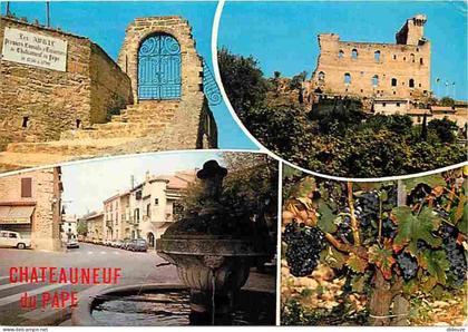 Carte Postale - 84 - Chateauneuf du Pape - Multivues - Vignes - Automobiles - Flamme Postale - CPM - Voir Scans Recto-Ve