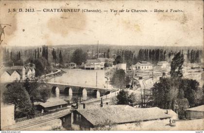 Chateauneuf - Vue sur la Charente - Usine a Feutre - CPA