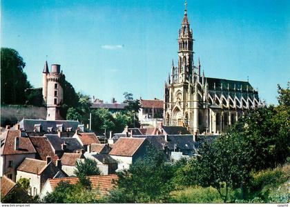 CPM Chateauneuf sur cher (Cher)l'Eglise (Gothique Flamboyant) le chateau