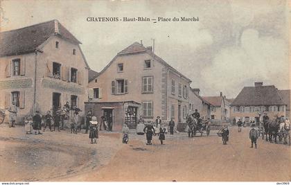 CHATENOIS-les-Forges (Territoire de Belfort) - Place du Marché - Café du Canon d'Or - Haut-Rhin - Voyagé 190? (2 scans)