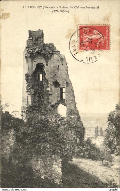 CPA Chauvigny Ruines du Chateau baronnial
