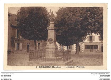 CPA 56 Cléguerec monument Pobeguin
