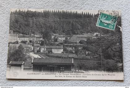 Clermont en Argonne, la gare du chemin de fer Meusien, Meuse 55