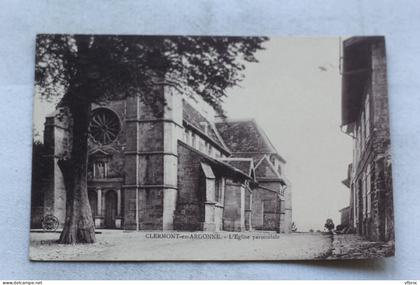 Cpa 1913, Clermont en Argonne, l'église paroissiale, Meuse 55
