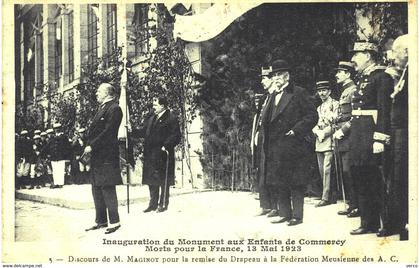 Carte postale ancienne de COMMERCY - Inauguration du Monument des Enfants de Commercy, le 13 Mai 1923
