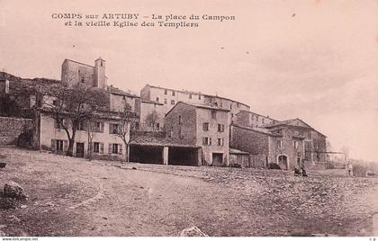 Comps sur Artuby - La Place du campon    -  CPA °J