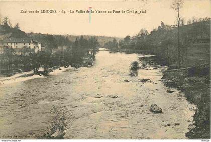 Carte Postale Ancienne - 87 - Condat - La vallée de la Vienne au pont de Condat aval - CPA - Oblitération de 1913 - Voir