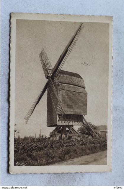 Cpa 1949, Condé sur Escaut, un vieux moulin à vent, Nord 59