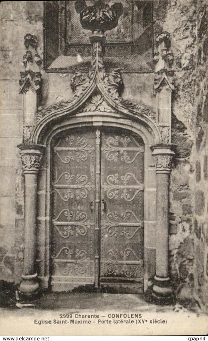 CPA Charente Confolens Eglise Saint Maxime Porte Laterale
