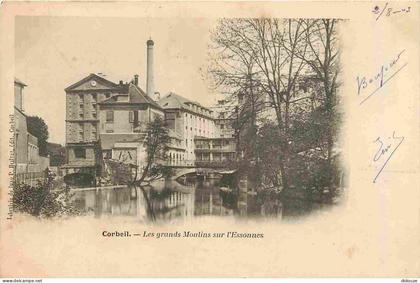 Carte Postale Ancienne - 91 - Corbeil Essonnes - Les grands Moulins sur l'Essonnes - Précurseur - CPA - Oblitération de