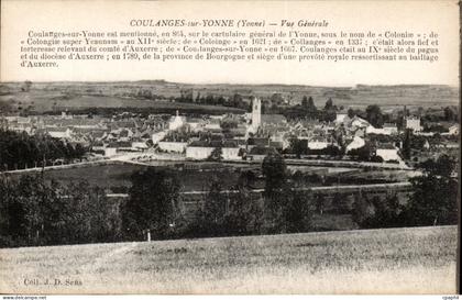 Coulanges sur Yonne CPA Vue generale