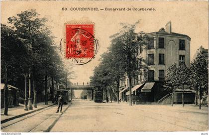 CPA COURBEVOIE Bd de Courbevoie TRAM VAPEUR (977395)