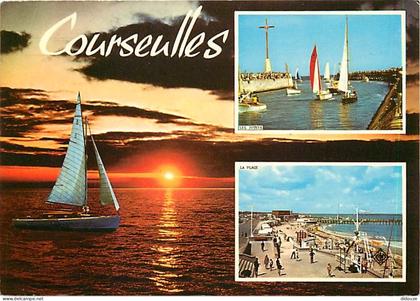 Carte Postale - 14 - Courseulles sur Mer - Multivues - Coucher de Soleil - Flamme Postale de Courseulles sur Mer - CPM -