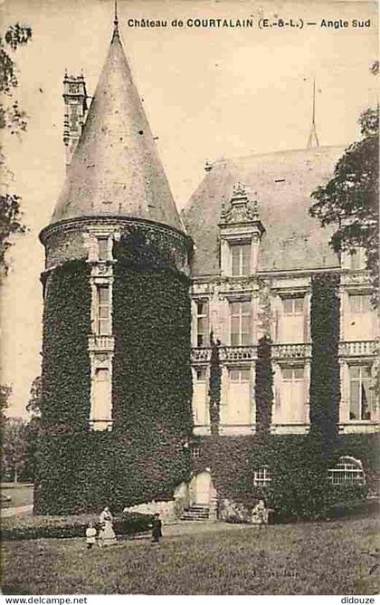 Carte Postale Ancienne - 28 - Courtalain - Château de Courtalain - Angle Sud - Animée - CPA - Voir Scans Recto-Verso - P