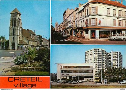 Carte Postale - 94 - Créteil - Créteil Village - Multivues - Automobiles - Tabac - Postes Telecommunications - CPM - Voi