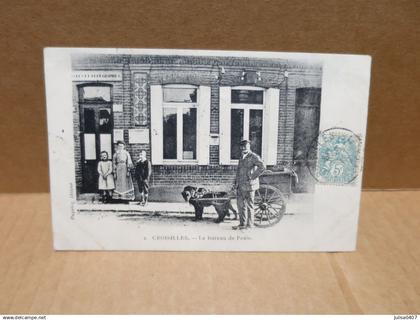 CROISILLES (62) bureau de poste attelage de chiens beau plan