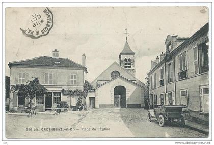 CPA CROSNES, CROSNE, ANCIENNE VOITURE AUTO ANCIENNE, TACOT CABRIOLET, ESSONNE 91