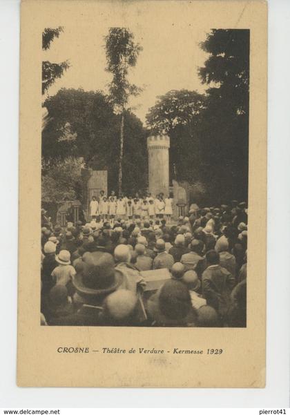 CROSNES - CROSNE - Théâtre de Verdure - Kermesse 1929 -Carte d'invitation à L'INAUGURATION DU TERRAIN PAROISSIAL en 1930