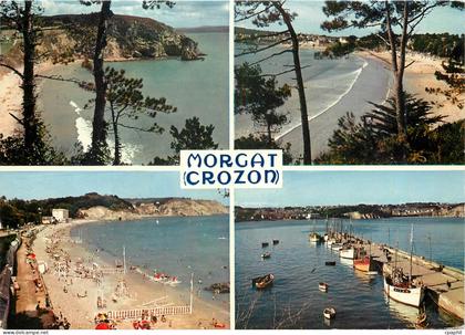 CPM Crozon Morgat (Finistere) La grande plage la plage du Porzic et le Port de Peche
