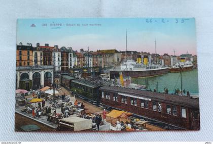 Cpa 1935, Dieppe, départ du train maritime, Seine Maritime 76