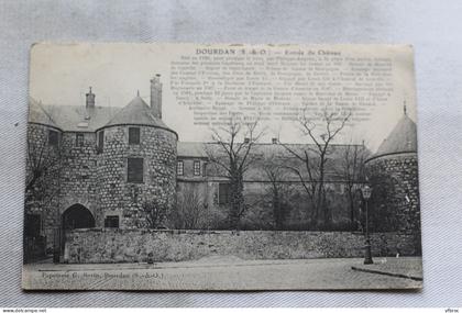 Cpa 1913, Dourdan, entrée du château, Essonne 91