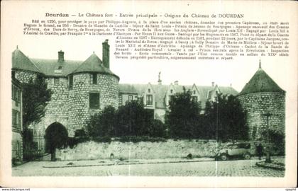 CPA Dourdan Le Chateau fort Entree principale Origine du Chateau de Dourdan Bati