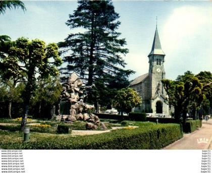 Dun le Palestel - l'église et le square