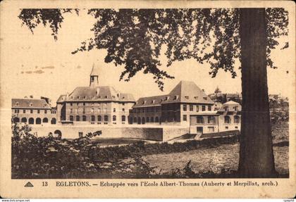 CPA Egletons Echappee vers I Ecole Albert Thomas (Aubertv et Merpillat arch)