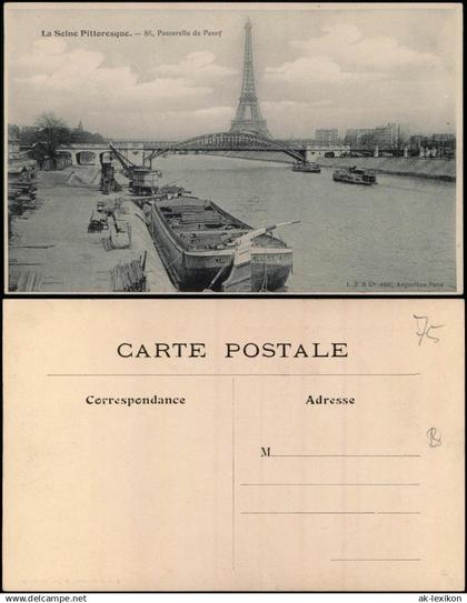CPA Paris Serine Passerelle de Passy Eiffelturm Tour Eiffel 1915