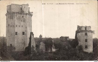 CPA Elven Les Ruines du Chateau Les troin Tours