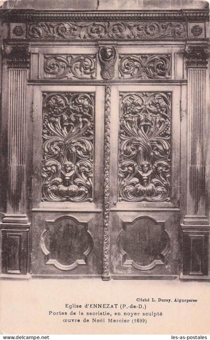 63 ENNEZAT EGLISE D ENNEZAT PORTES DE LA SACRISTIE