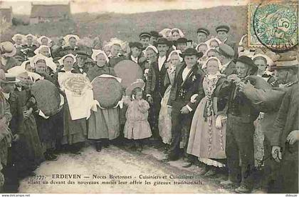 Carte Postale Ancienne - 56 - Erdeven - Noces Bretonnes - Cuisiniers et Cuisinières allant au devant des nouveaux mariés