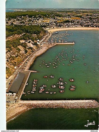 22 - Erquy - Vue Générale du port en eau profonande et du Port de peche - Vue aérienne - Flamme Postale de Erquy - CPM -