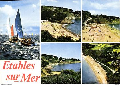 CPSM ETABLES-sur-MER plage Vauriens en régates moulin Gobelins