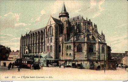 CPA Eu L'Eglise Saint Laurent