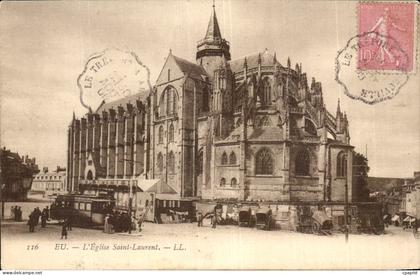 CPA Eu L'eglise Saint Laurent