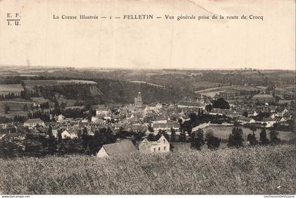 FRANCE - Felletin - Vue générale - Route de Crocq - Ville - Champs - CPA