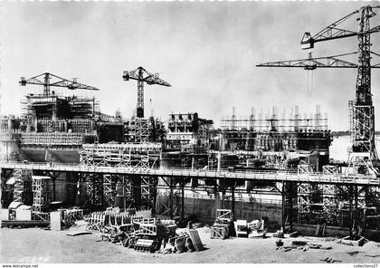 68-FESSENHEIM- CHUTE DE FESSENHEIM- USINE EN CONSTRUCTION VUE DE L'AVAL