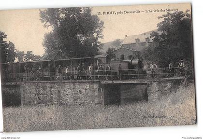 CPA 12 Firmi L'arrivée des Mineurs - tramway chemin de fer