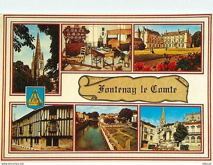 Carte Postale - 85 - Fontenay le Comte - Multivues - Blasons - Flamme Postale de Fontenay le Comte - CPM - Voir Scans Re