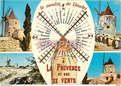 CPM Paysages de Provence Fontvieille (Bouche du Rhone) Le Moulin d'Alphonse Daudet et les vents de P