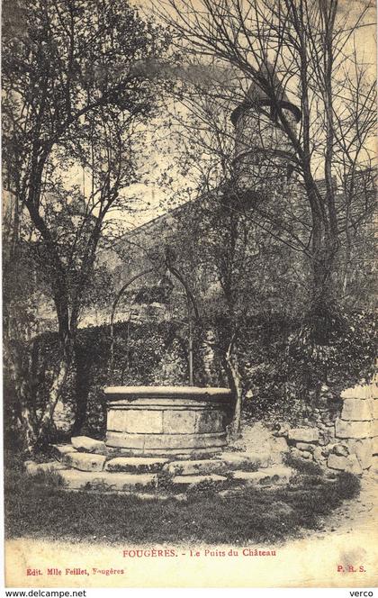 Carte  Postale  ancienne de FOUGERES - Le puits du chateau